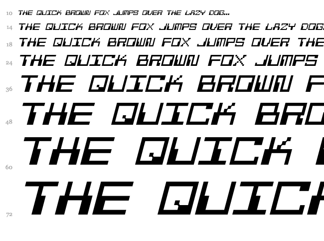 Pixel Calculon font waterfall